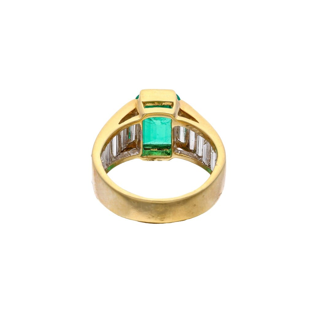 Gold, 3.20ct Colombian Emerald and Diamond Ring