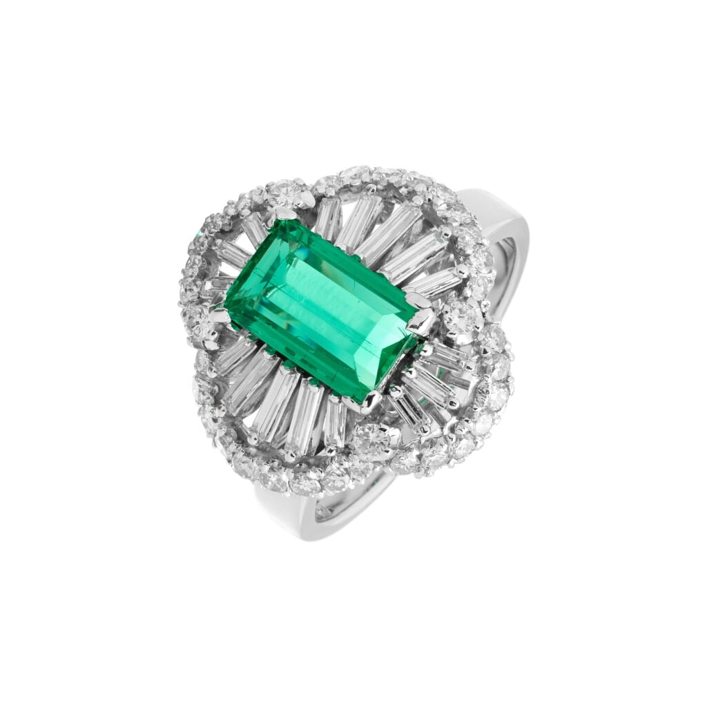 Platinum, 1.92ct Colombian Emerald and Diamond Ring