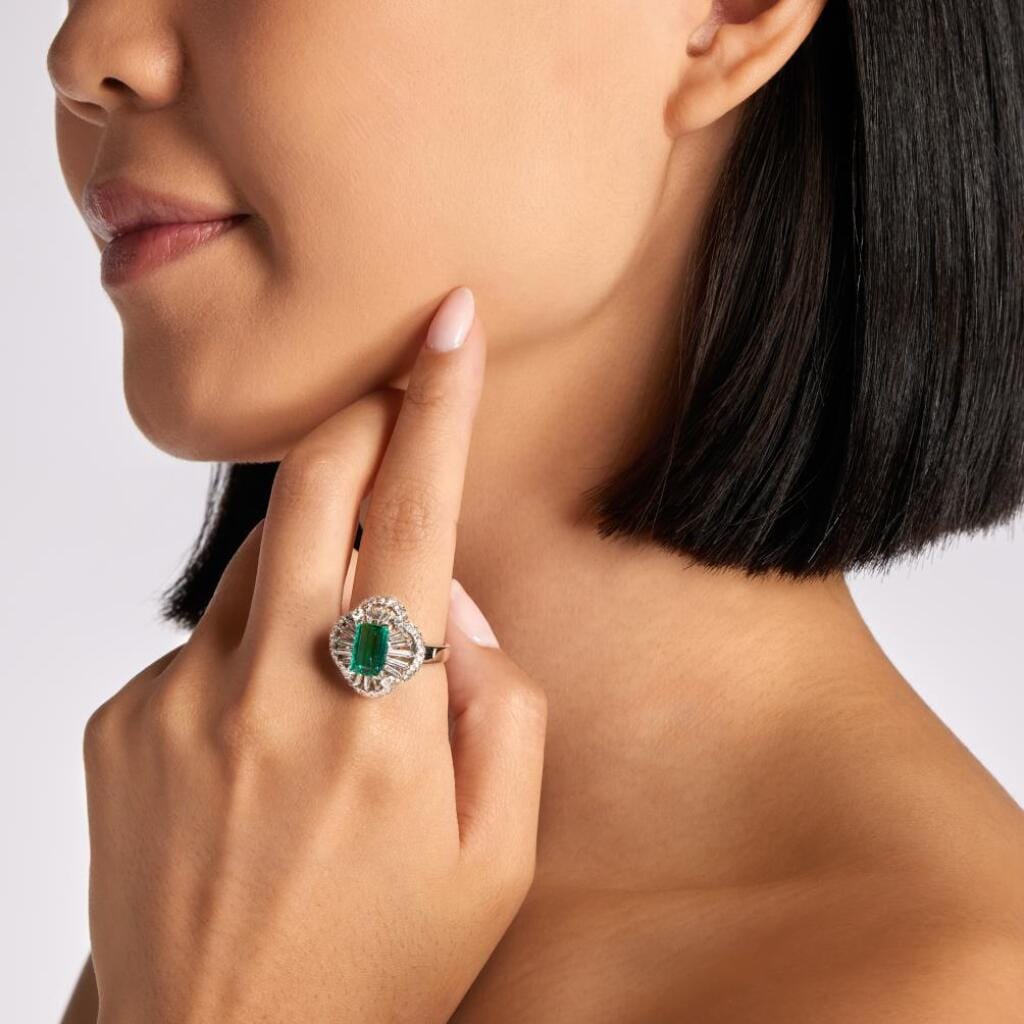 Platinum, 1.92ct Colombian Emerald and Diamond Ring