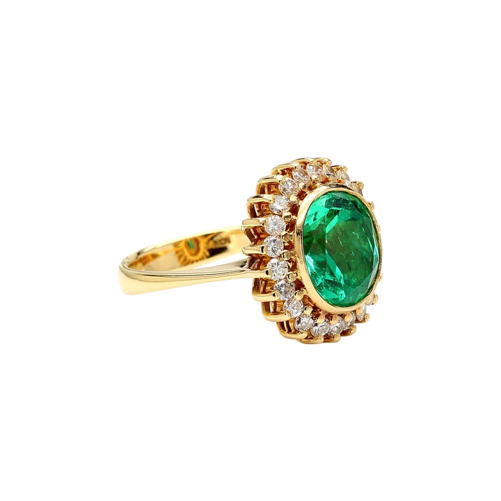 Gold, 4.30ct Colombian Emerald and Diamond Ring