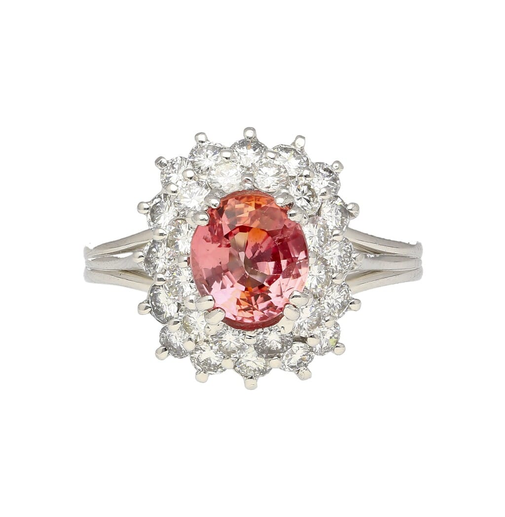 Platinum, 1.63ct Madagascar Sapphire and Diamond Ring