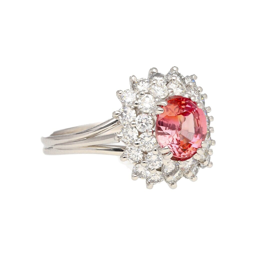 Platinum, 1.63ct Madagascar Sapphire and Diamond Ring