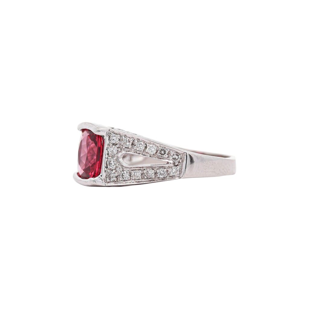 Platinum, Spinel and Diamond Ring