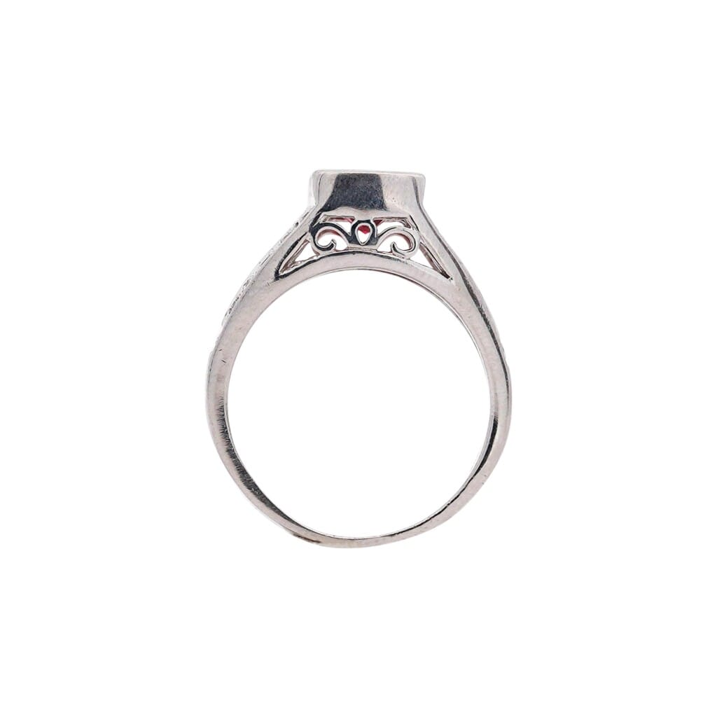 Platinum, Spinel and Diamond Ring