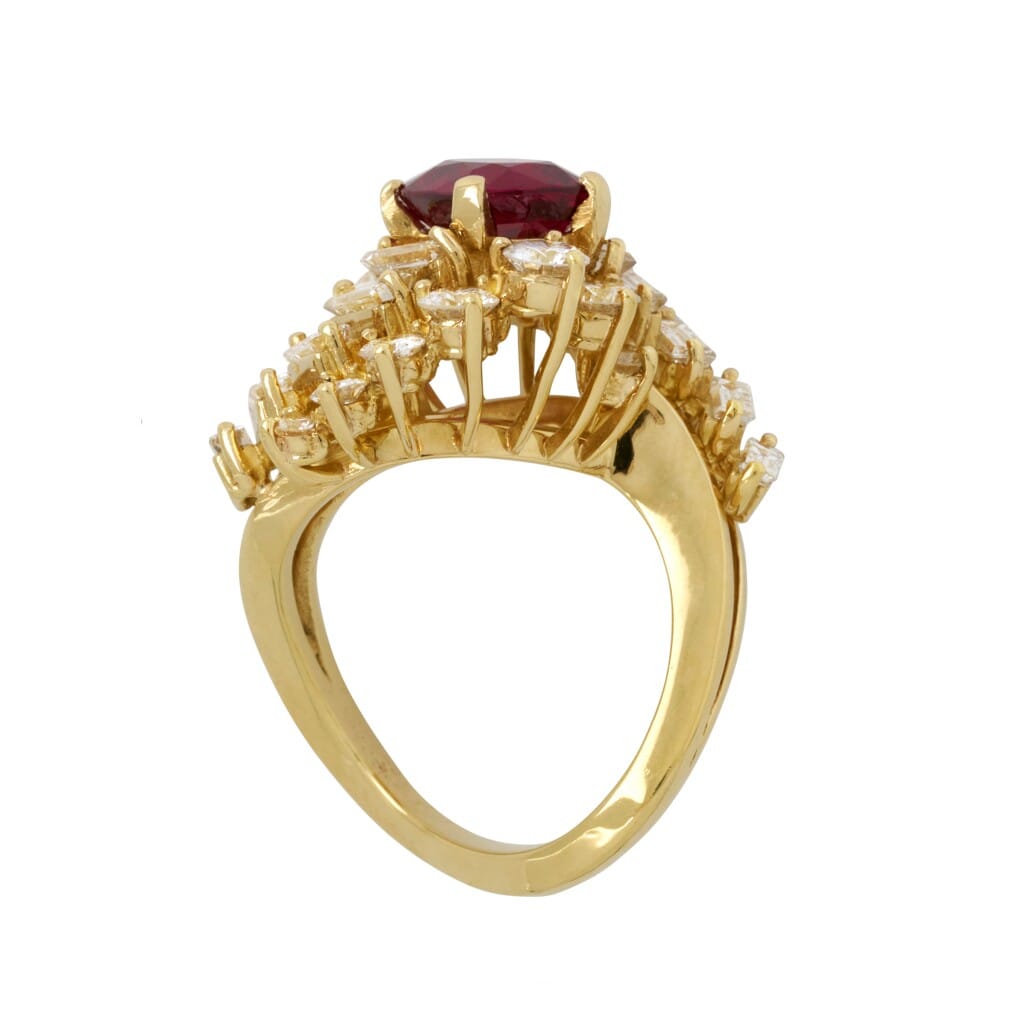 Gold, 2.71ct Thai Ruby and Diamond Ring