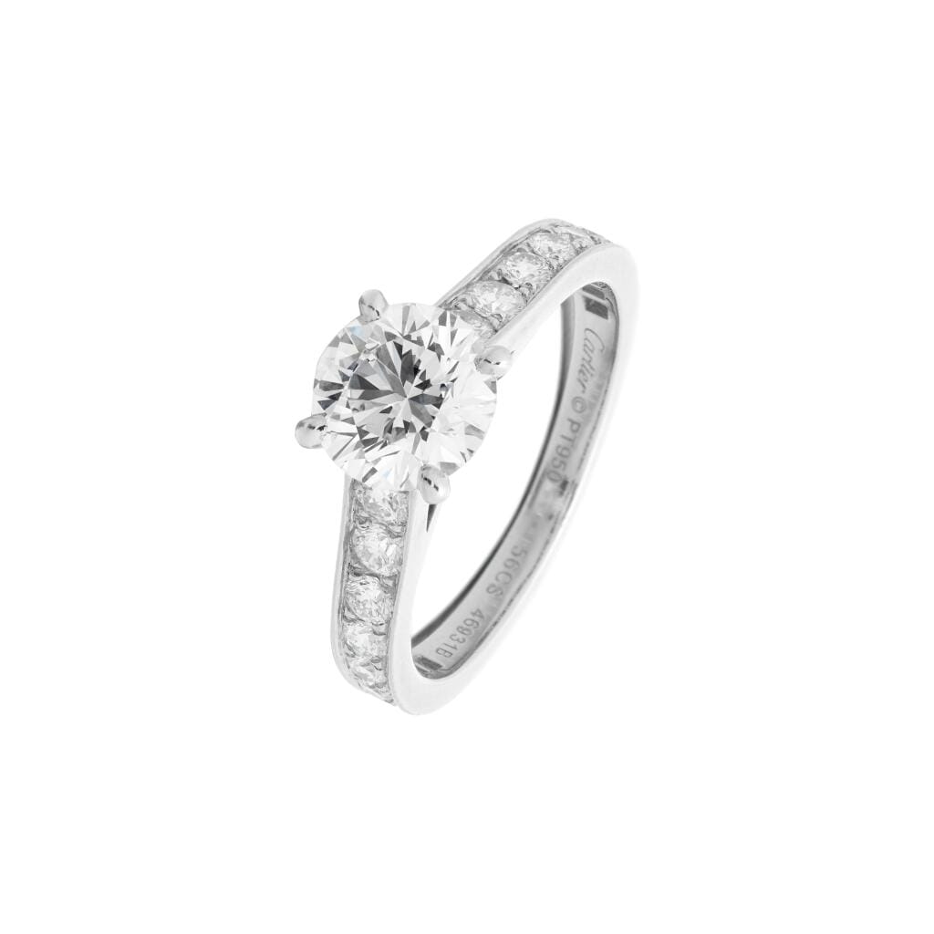Platinum and 1.63ct Round Brilliant Cut Diamond Engagement Ring