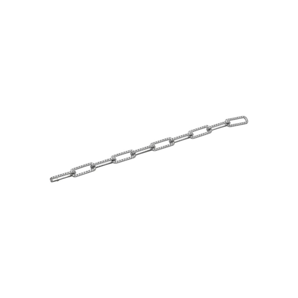White Gold and Diamond Paperclip Link Bracelet