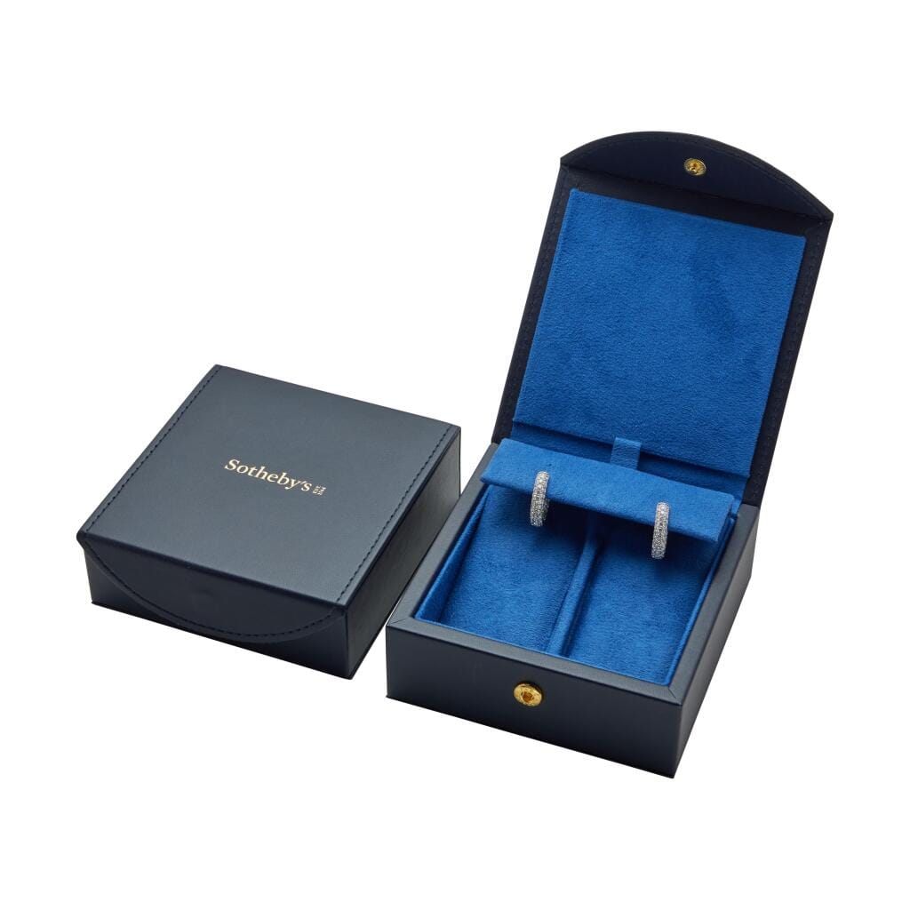 White Gold and 3.05ctw Diamond Hoop Earrings