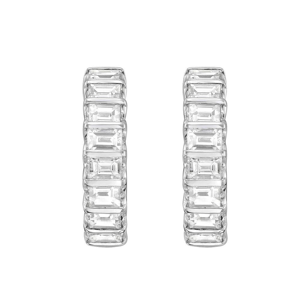 White Gold and 1.35ctw Diamond Hoop Earrings