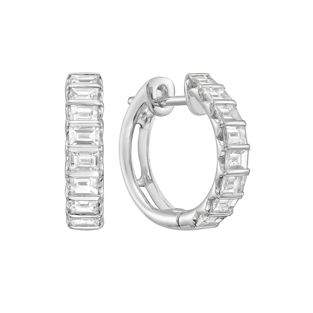 White Gold and 1.35ctw Diamond Hoop Earrings