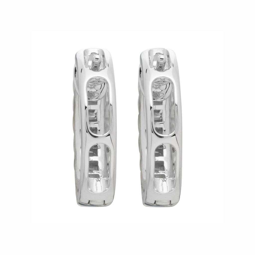 White Gold and 1.35ctw Diamond Hoop Earrings