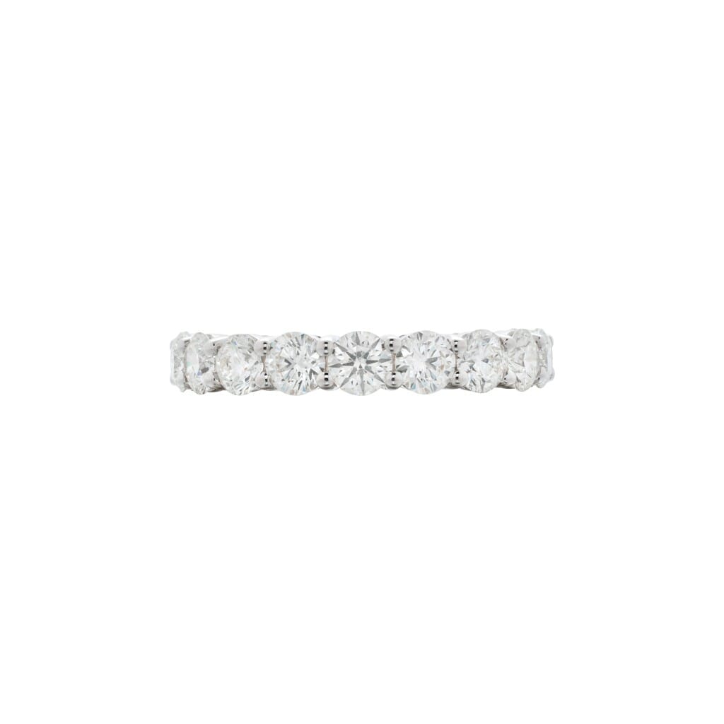 White Gold and 3.45ctw Round Brilliant Cut Diamond Eternity Band Ring
