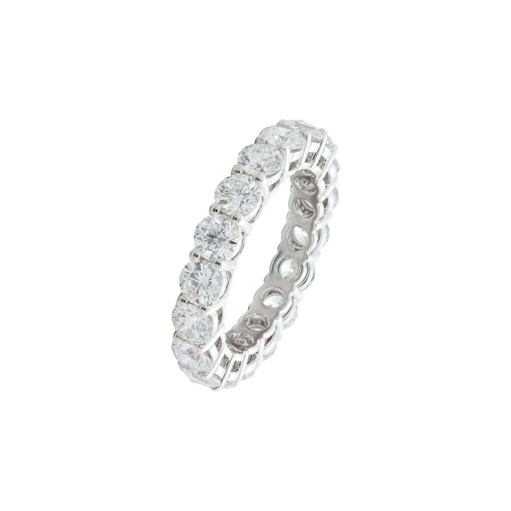 White Gold and 3.45ctw Round Brilliant Cut Diamond Eternity Band Ring