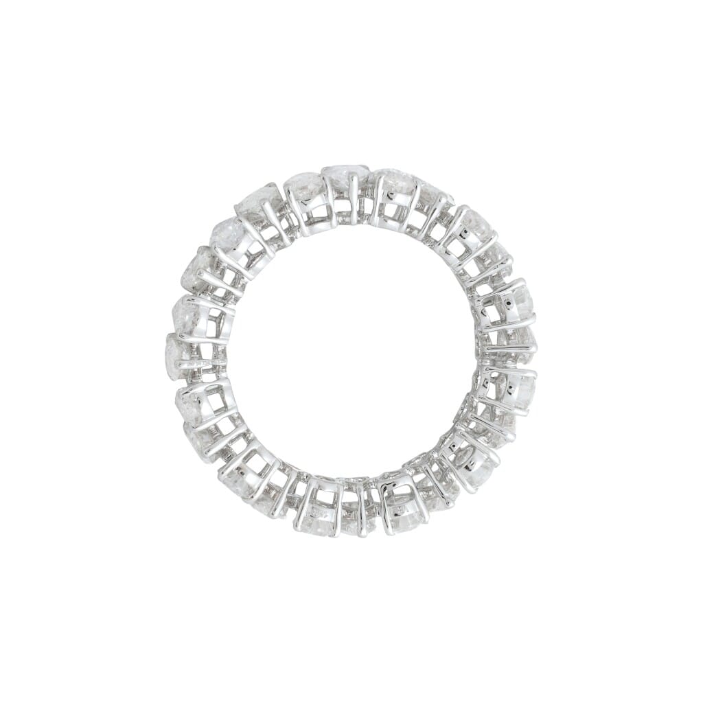 White Gold and 3.45ctw Round Brilliant Cut Diamond Eternity Band Ring