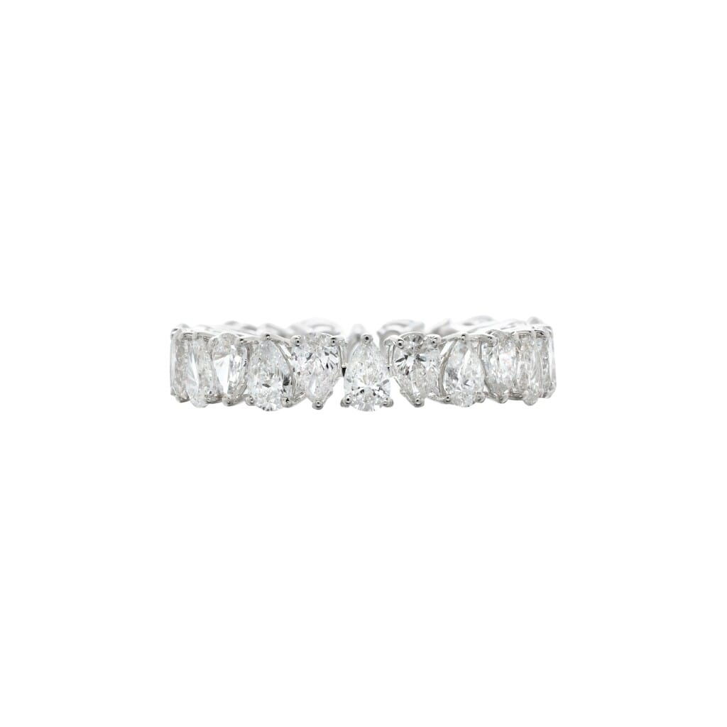White Gold and 3.35ctw Pear Shape Diamond Eternity Band Ring