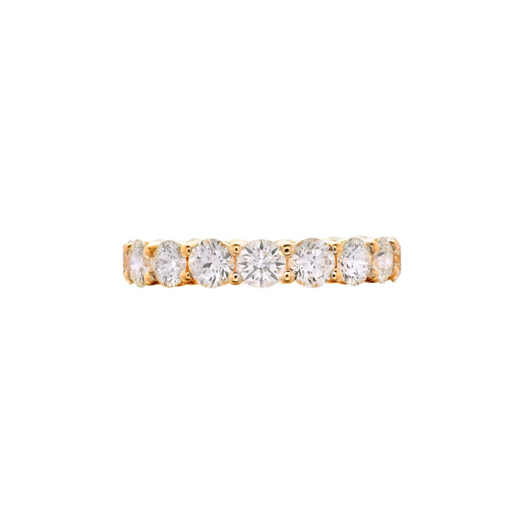Gold and 3.85ctw Round Brilliant Cut Diamond Eternity Band Ring