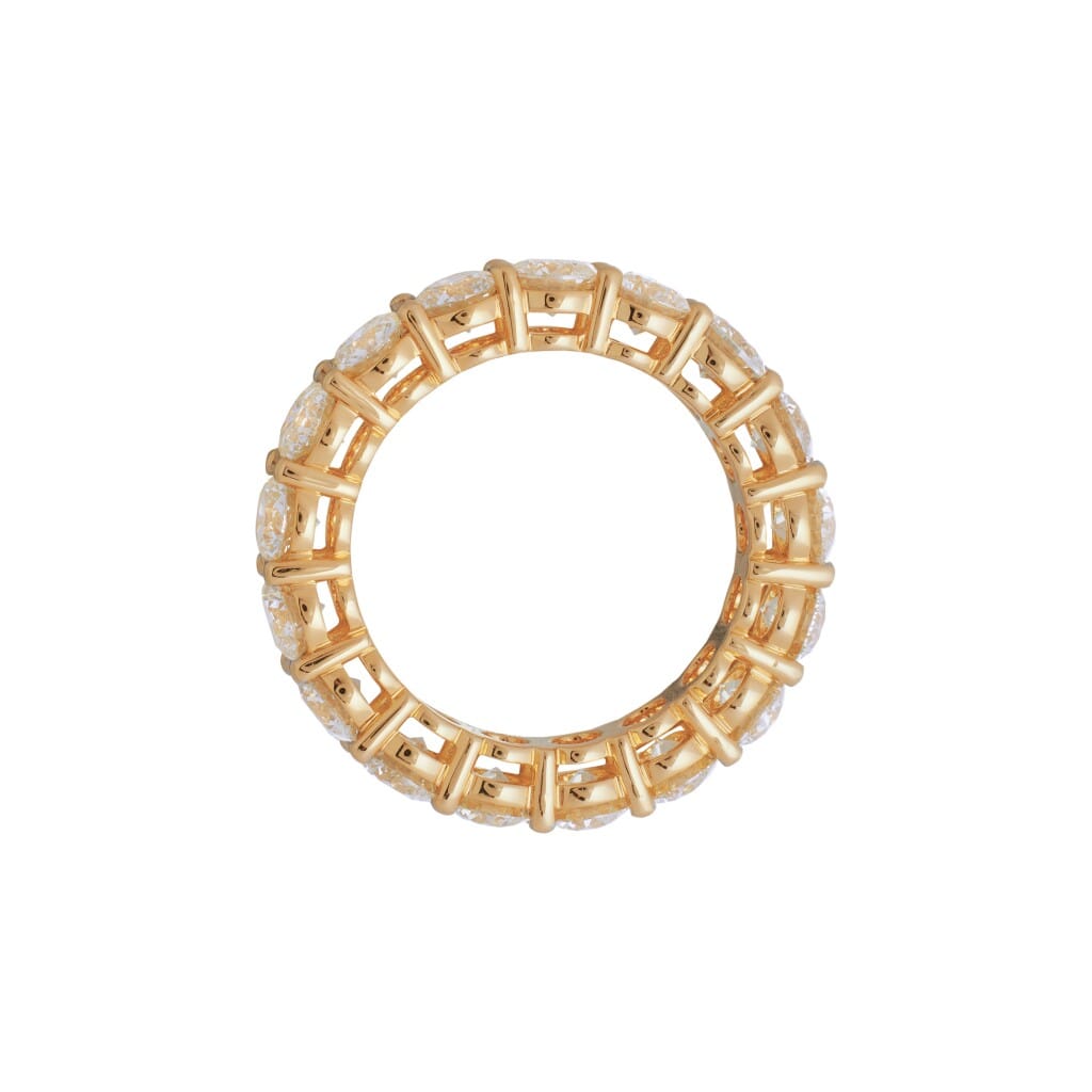 Gold and 3.85ctw Round Brilliant Cut Diamond Eternity Band Ring