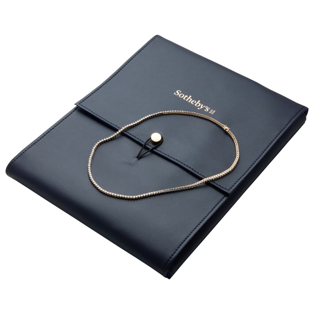 Gold and 8.40ctw Round Brilliant Cut Diamond Tennis Necklace
