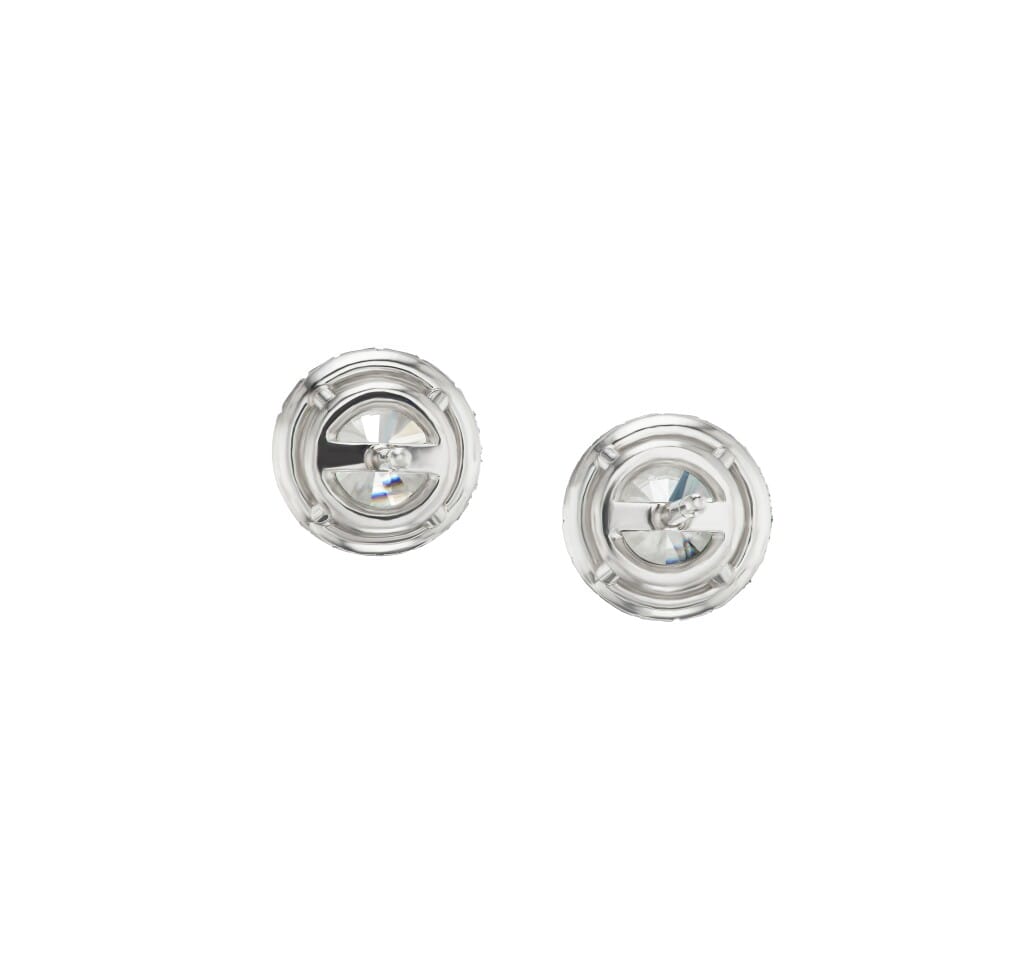 Platinum and 4.02ctw Round Brilliant Cut Diamond Stud Earrings