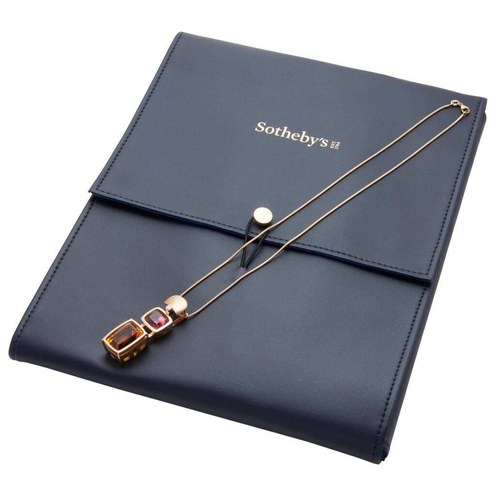 Gold, Tourmaline, Citrine and Diamond Pendant Necklace
