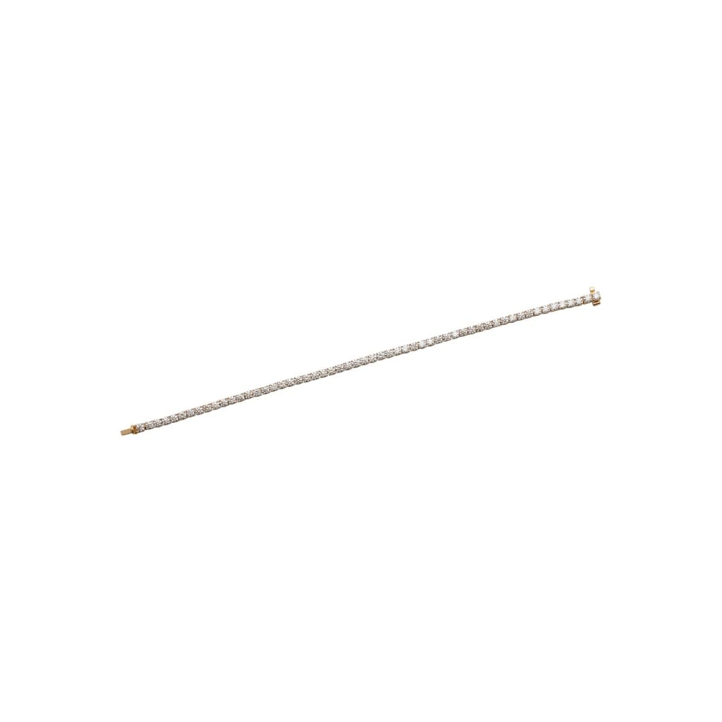 Gold and 4.55ctw Round Brilliant Cut Diamond Tennis Bracelet