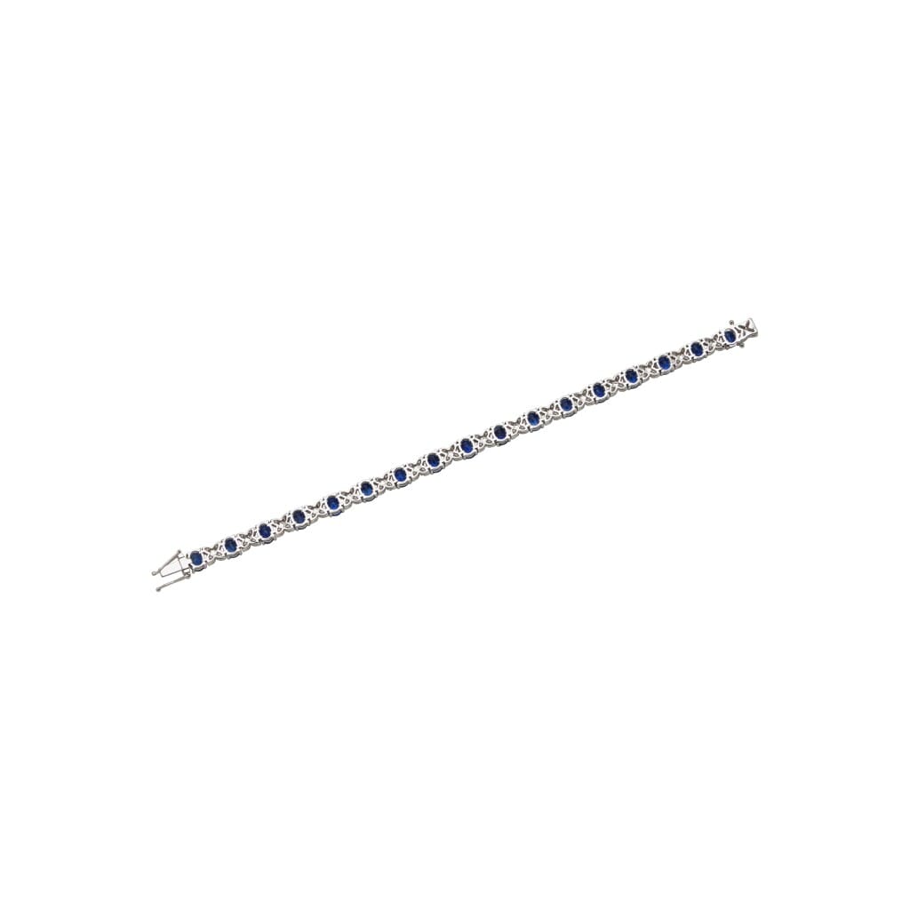White Gold, 11.50ctw Sapphire and Diamond Tennis Bracelet
