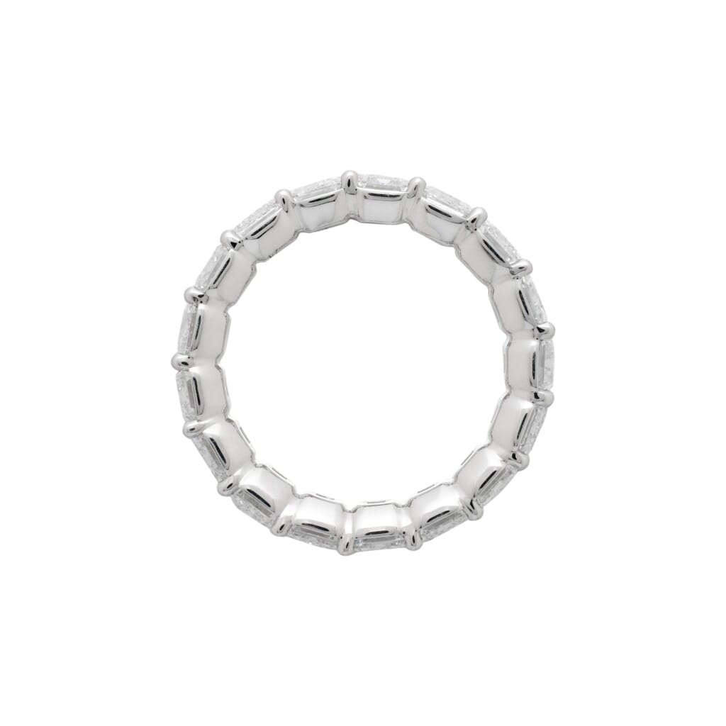 White Gold and 8.75ctw Emerald Cut Diamond Eternity Band Ring