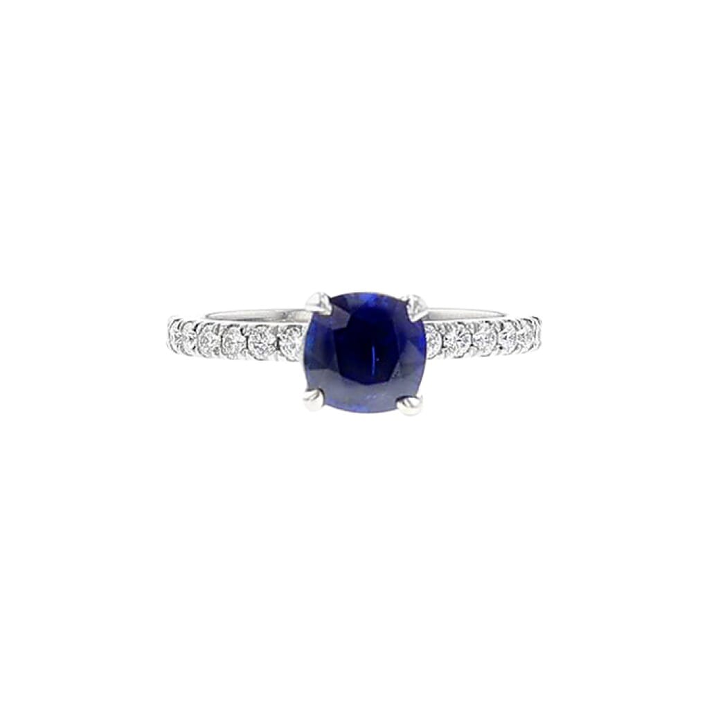 Platinum, 1.46ct Burmese Sapphire and Diamond Ring