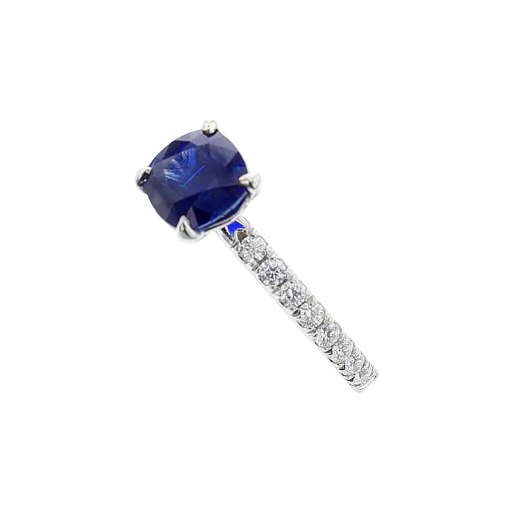 Platinum, 1.46ct Burmese Sapphire and Diamond Ring