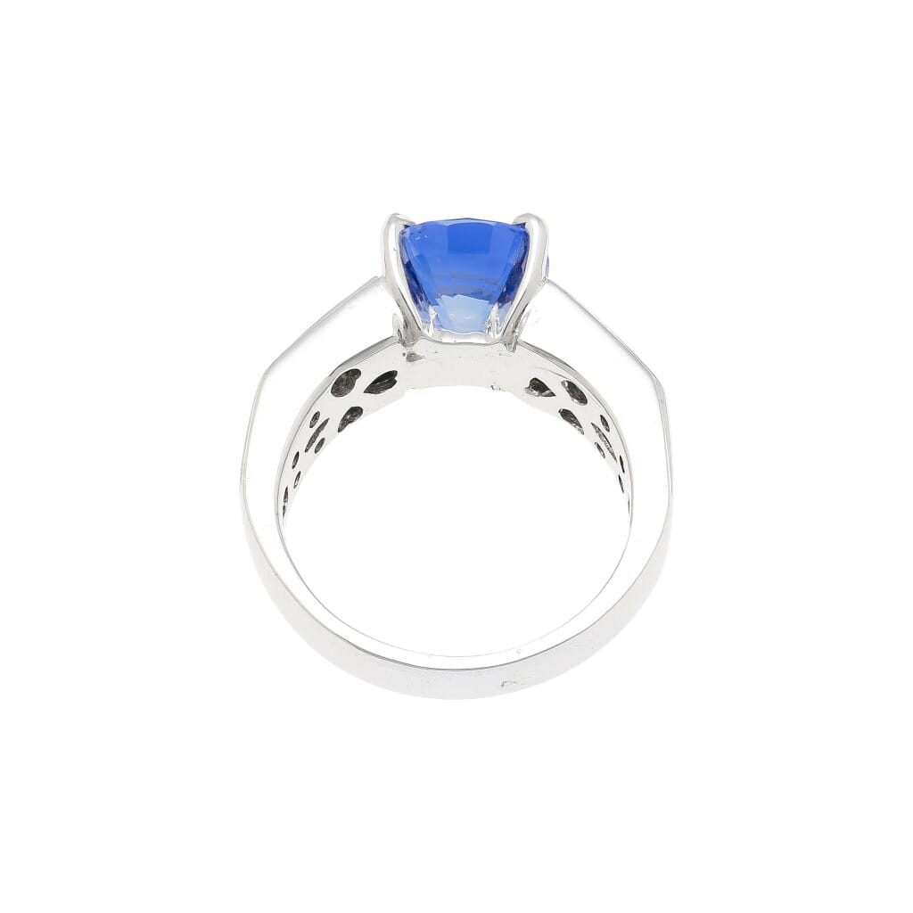 White Gold, 4.71ct Ceylon Sapphire and Diamond Ring