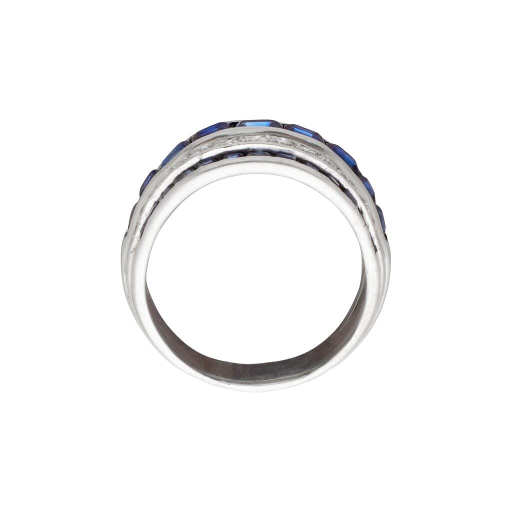Vintage Platinum, Sapphire and Diamond Ring