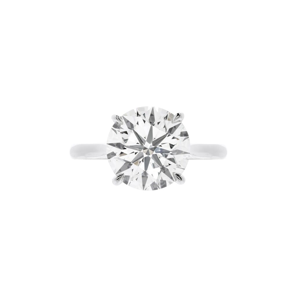 Platinum and 4.14ct Round Brilliant Cut Diamond Engagement Ring