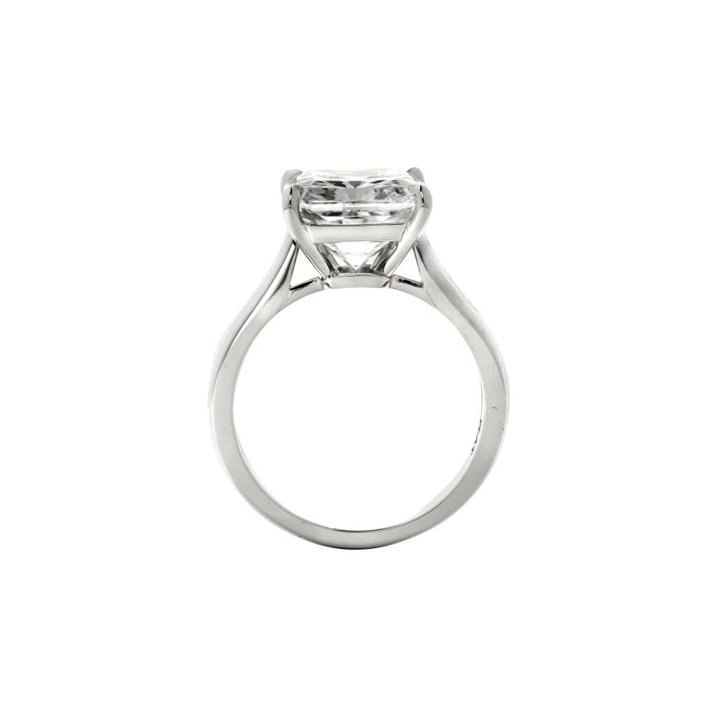 Platinum and 5.16ct Radiant Cut Diamond Engagement Ring