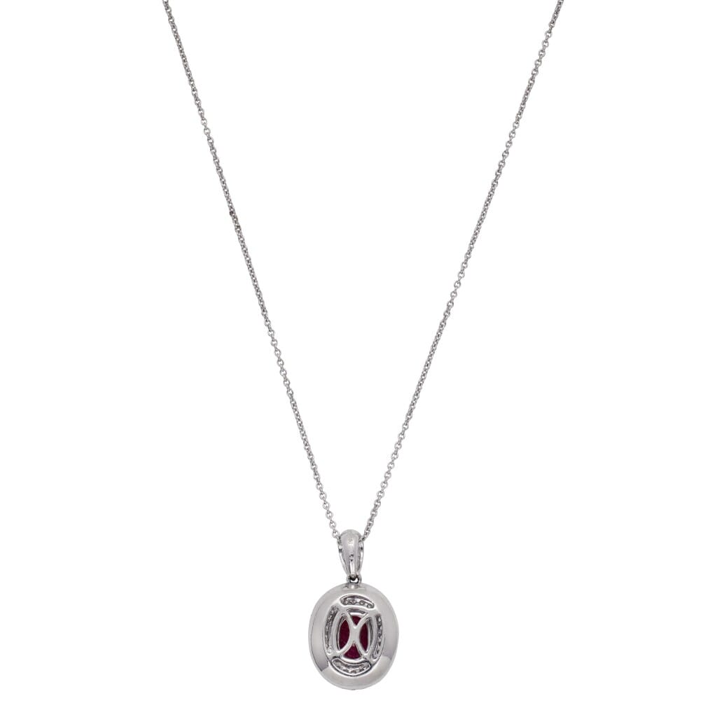 White Gold, 1.65ct Ruby and Diamond Pendant Necklace