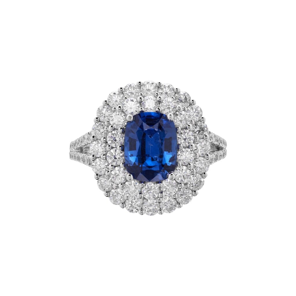 White Gold, 1.75ct Sapphire and Diamond Ring