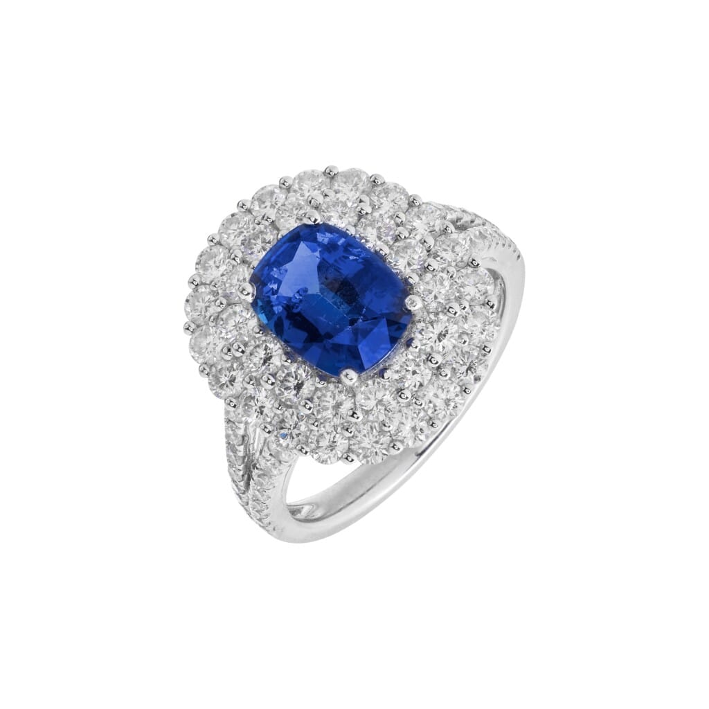 White Gold, 1.75ct Sapphire and Diamond Ring