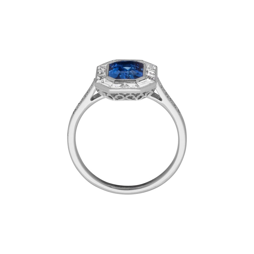Platinum, 1.55ct Sapphire and Diamond Ring