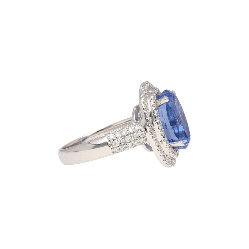 White Gold, 6.34ct Ceylon Sapphire and Diamond Ring