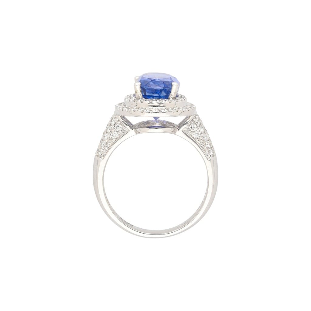 White Gold, 6.34ct Ceylon Sapphire and Diamond Ring