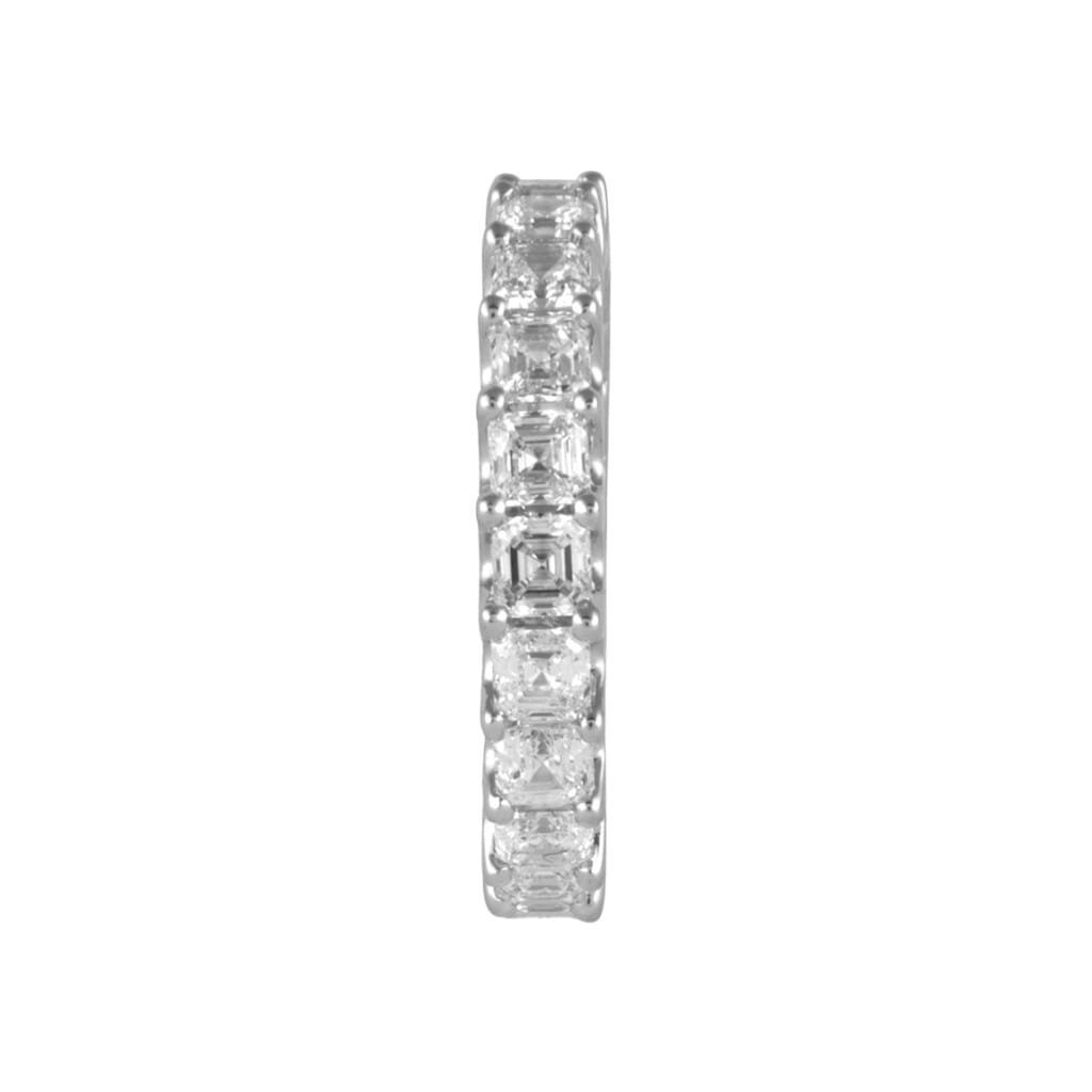 White Gold and 3.05ctw Asscher Cut Diamond Eternity Band Ring