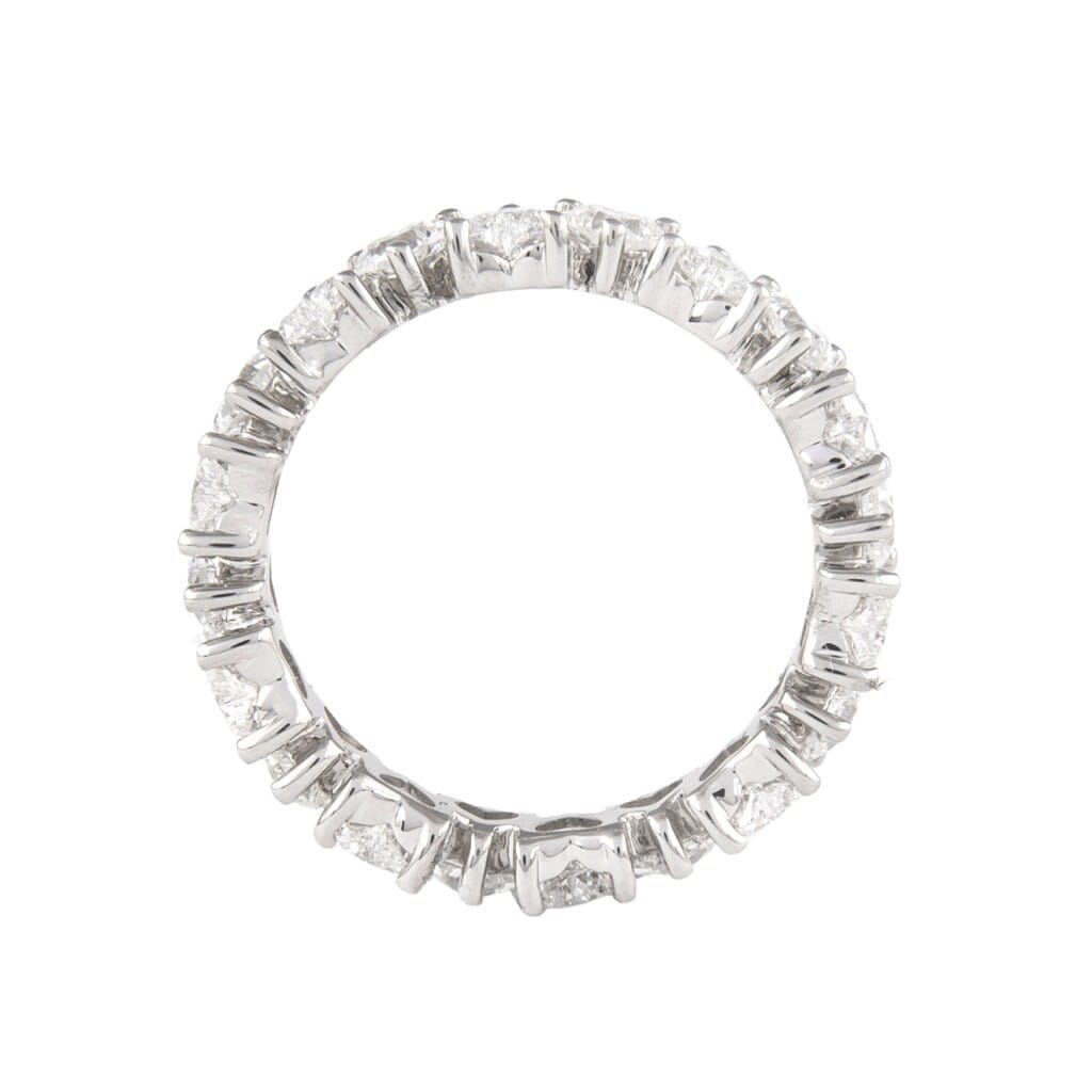 White Gold and 2.80ctw Heart Shape Diamond Eternity Band Ring