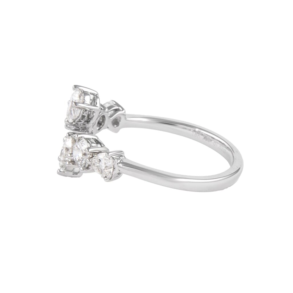 White Gold and 1.50ctw Fancy Cut Diamond Bypass Ring