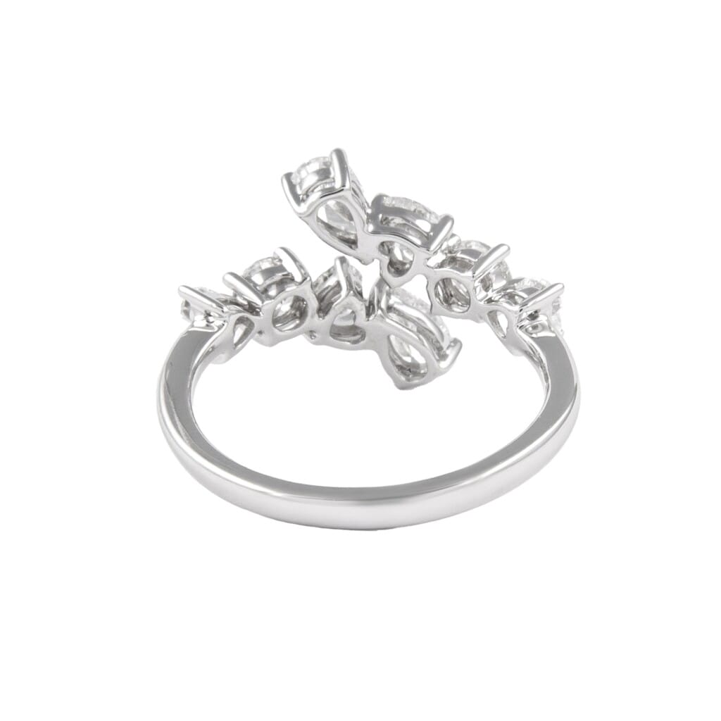 White Gold and 1.50ctw Fancy Cut Diamond Bypass Ring