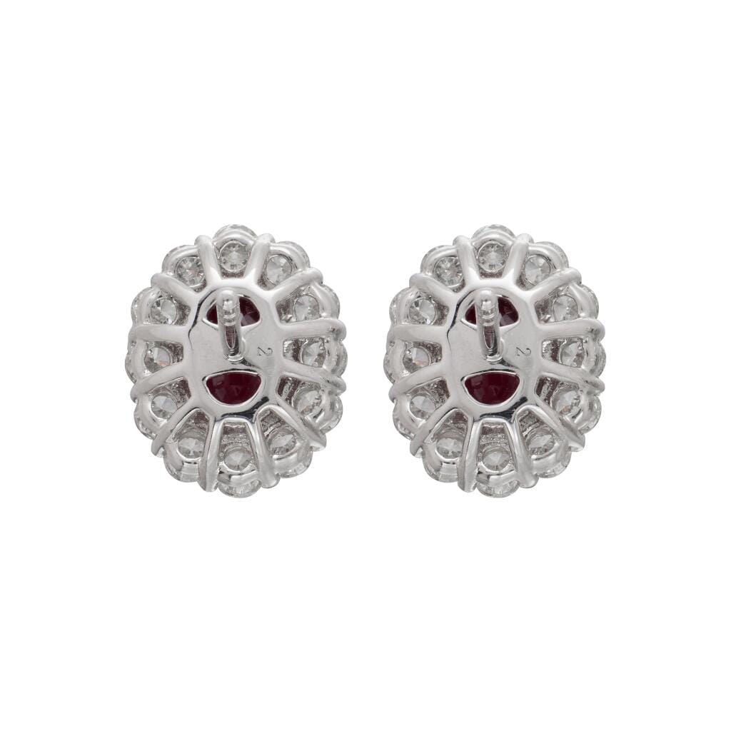 White Gold, 1.75ctw Ruby and Diamond Stud Earrings