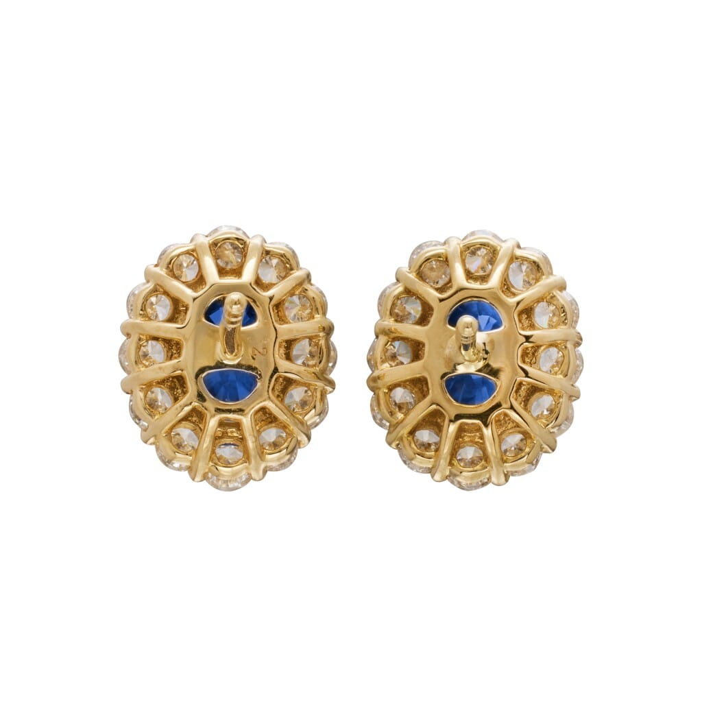 Gold, 1.60ctw Sapphire and Diamond Stud Earrings