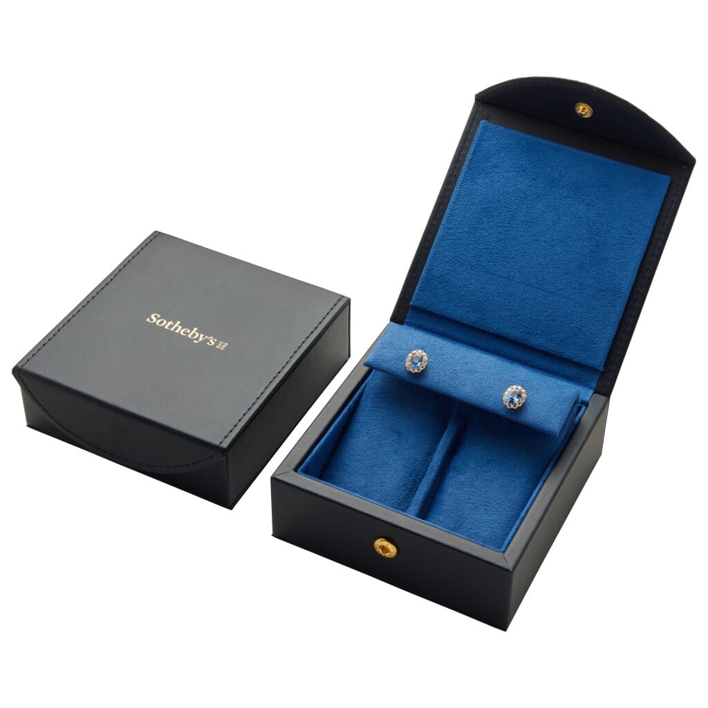 Gold, 1.60ctw Sapphire and Diamond Stud Earrings