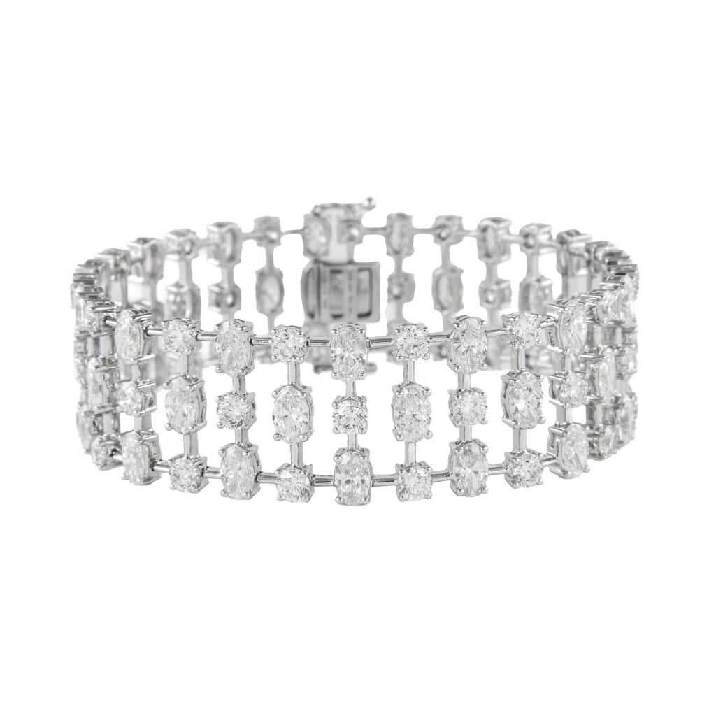 White Gold and 22.45ctw Fancy Cut Diamond Bracelet