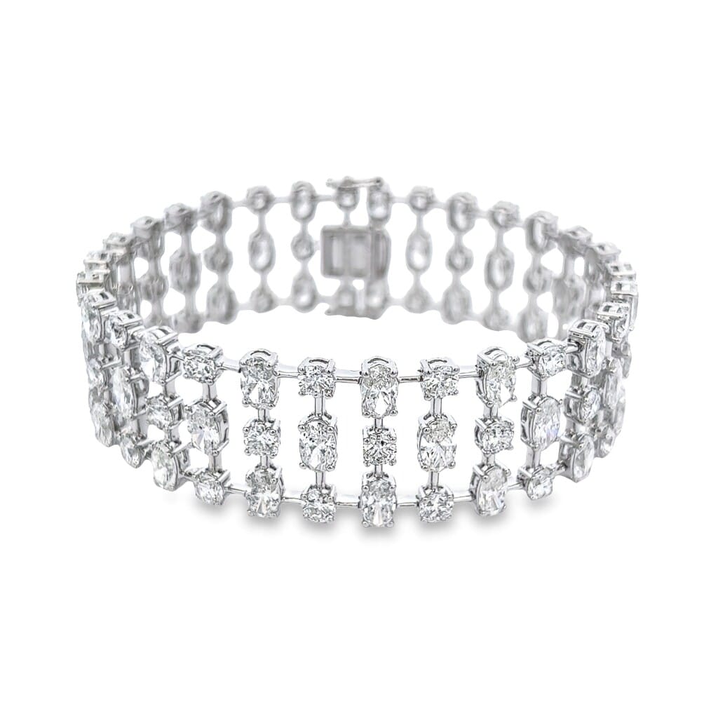 White Gold and 22.45ctw Fancy Cut Diamond Bracelet