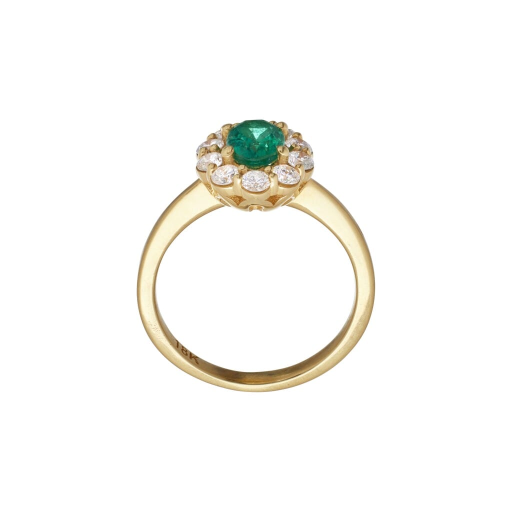 Gold, 0.65ct Emerald and Diamond Ring