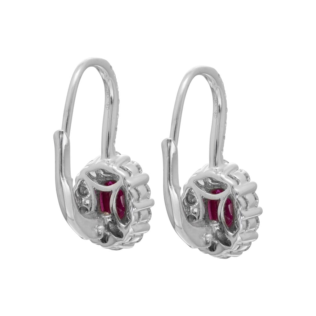 White Gold, 0.90ctw Ruby and Diamond Earrings